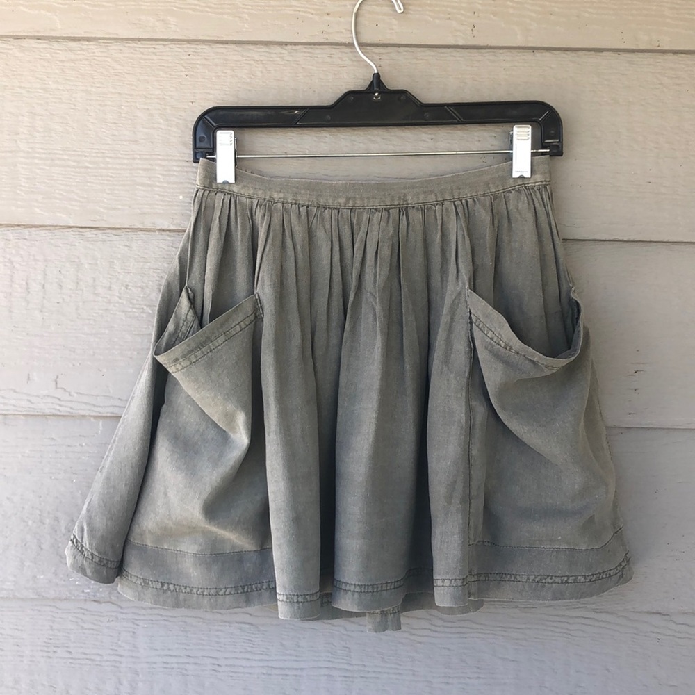 Urban Outfitters Ecoté Olive Linen Skirt